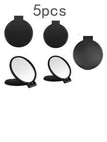 1/5/10/50/100 piezas Espejo de mano pequeño, Espejo de maquillaje portátil, Esencial de viaje, Espejo de maquillaje para dormitorio de estudiantes - Negro - Ver 7