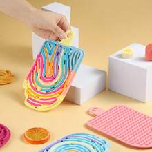 Sensory Fidget Activity Board Silicone Squeeze Toy, Educational Game For Children, Develop Fine Motor Skills And Entertainment, Color Recognition, Suitable For Boys And Girls, Christmas, New Year, Birthday Gift - Three-section Color Blocking - View 7