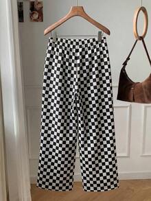 Pantalones casuales de mujer de lunares amarillos tejidos - Multicolor 3 - Ver 2