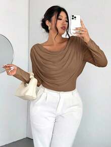 Blusa sexy de manga larga con cuello en V profundo y malla transparente ajustada para mujer de talla grande, adecuada para el Día de San Valentín, conciertos, actuaciones, citas, cenas formales, bailes de graduación, bodas, estilo sexy y elegante, para ir al trabajo, de vuelta a la escuela, vacaciones, playa, romántica, estilo sirena, fiestas de cumpleaños - Marrón 2 - Ver 9
