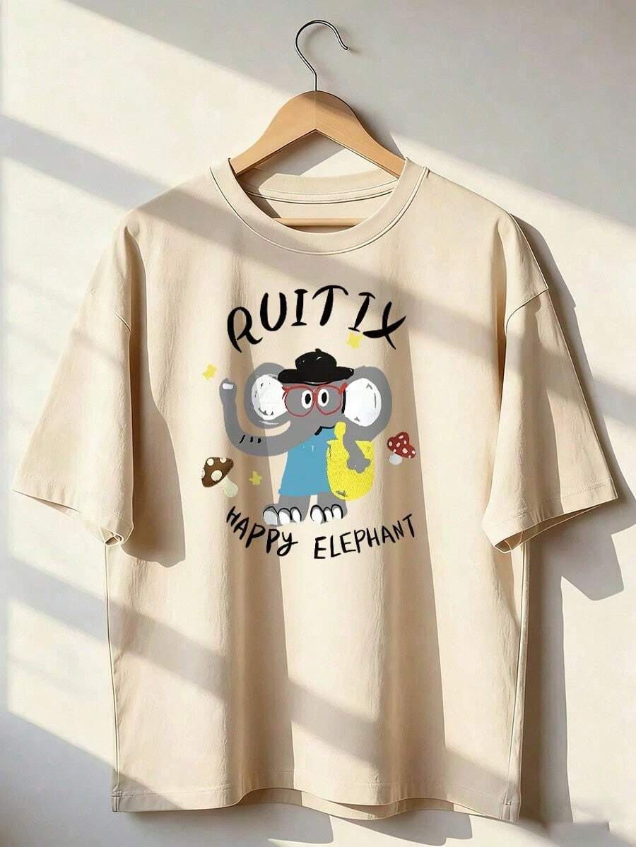 Stylish And Cheerful Short-Sleeved T-Shirt For Children. This Short-Sleeved T-Shirt For Spring And Summer 2026 Is Made In Mexico And Weighs 180 Grams. It Features A Cartoon Print And A Couple Design, Making It Suitable For Indoor Or Outdoor Wear. The Crew Neck Is Unisex And Ideal For Both Office And Leisure. One-Pack. - APR-P631577SLNDXZGY509 - 查看 1