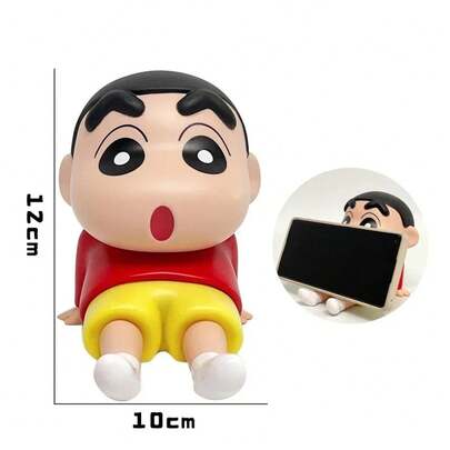 Figuras de crayón Shin-Chan, soporte para teléfono, adornos de escritorio de Anime Kawaii, dibujos animados para ver televisión, soporte para teléfono, decoraciones bonitas para muñecas