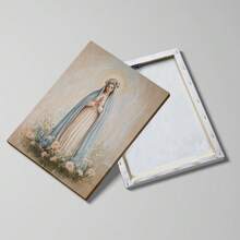 1pc Framed/Unframed Virgin Mary Catholic Canvas Poster Marian Floral Crown Christian Wall Art Print Minimalist Religion Decor Scroll Painting For Apartment,Living Room,Bedroom,Modern Home Decoration - Poster - View 4