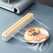 1pc 2-In-1 Kitchen Plastic Wrap Cutter, Multi-Functional Plastic Cutter, Suitable For Plastic Wrap, Baking Paper And Aluminum Foil, Reusable, For Packaging Fruits And Vegetables, Household Kitchen Supplies - Multicolor - View 5