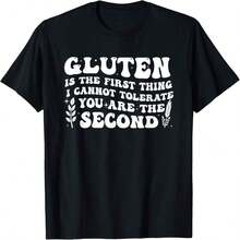 Funny Chef T-Shirt With "Go Cry In The Walk In" Print, Made Of Cotton, For All Seasons, With One-Sided Print, Round Neck And Short Sleeves, Roomy. - 黑色 - 查看 6
