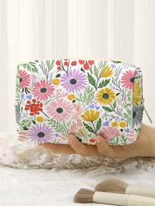 One Versatile Pouch-Serving As A Makeup Bag, Toiletry Kit, Or Organizer-Featuring A Large-Capacity, Foldable Design That Makes It Highly Portable For Travel. Adorned With A Stylish Floral Print, It Effortlessly Stores Cosmetics And Skincare Products - Multicolor - View 9