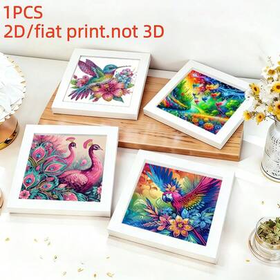 Bộ tranh đính kim cương 2D/phẳng, không khung, tranh nghệ thuật trên vải hoàn thiện, chủ đề chim và công, chất liệu vải không dệt, tranh treo tường hiện đại, trang trí nhà cửa trong nhà/ngoài trời, quà tặng cho quán cà phê, văn phòng, phòng ngủ.
