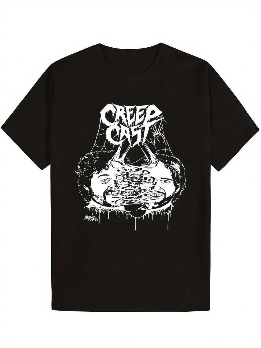 Unisex Men's T-Shirt With Potato Meat Creep Cast Design, Machine Washable, 180 Grams, Size S, Black, Perfect Easter Gift For Dads, Moms, Friends And Canadians - 黑色 - 查看 1