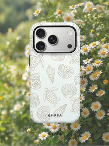 Una elegante funda para teléfono que no incluye cordón ni soporte. Funda para teléfono 17 Pro con diseño de tortuga marina y concha en azul claro, compatible con 16/15/14 Pro. Funda para teléfono coreana elegante e interesante, compatible con 11/12/13/14/15/16 Pro Plus. Diseño elegante adecuado para hombres y mujeres, regalo para Navidad, Día de San Valentín, Pascua, temporada de bodas y cumpleaños para novias. - Caqui - Ver 3
