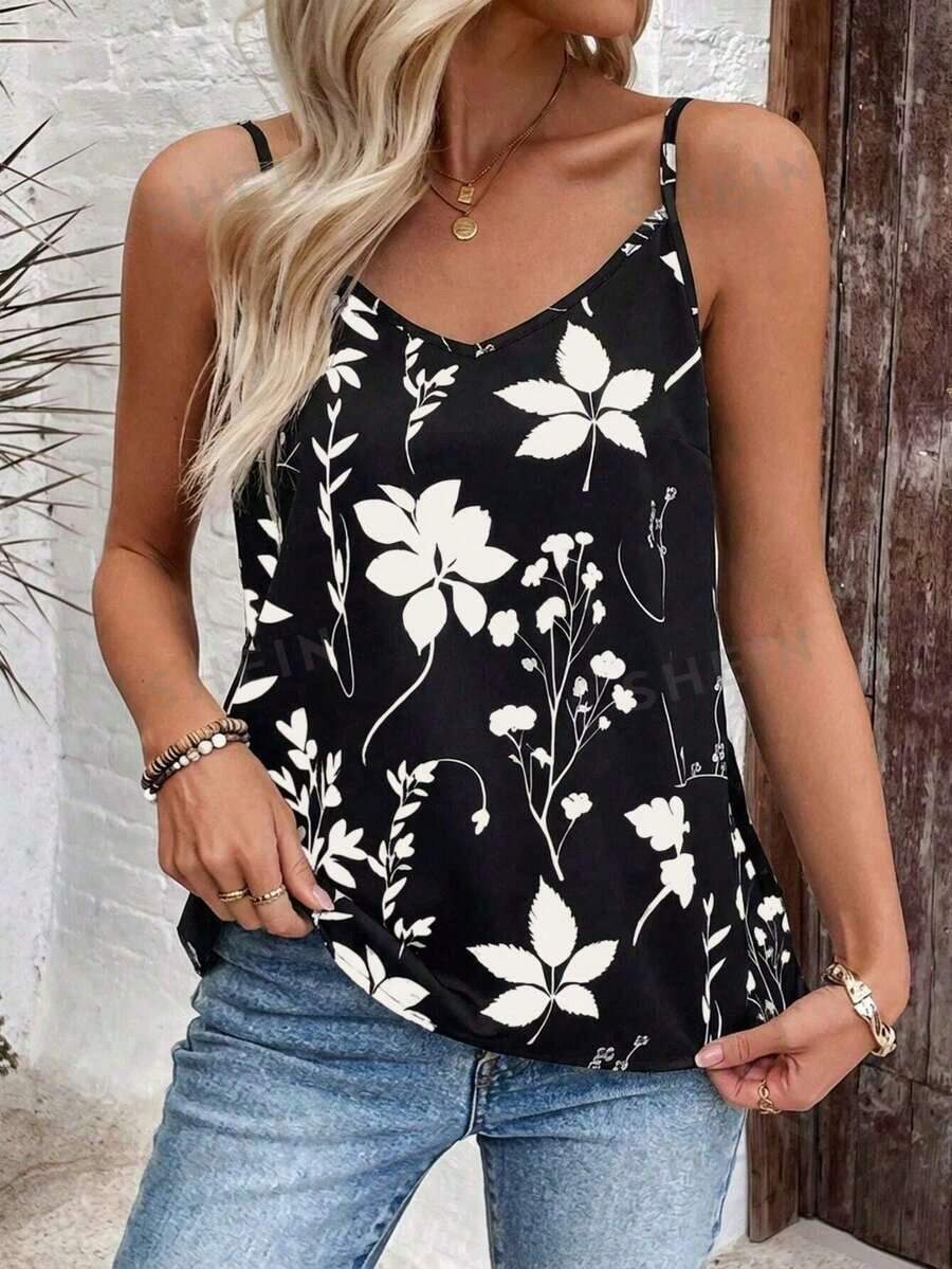 Camiseta de mujer de unicolor, versátil y casual - Blanco y Negro - Ver 1