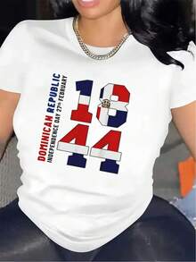 A T-Shirt Designed Specifically For Independence Day Celebrations, Made From Lightweight Yet Durable Fabric, Perfect For Outdoor Occasions. It Features A Bright And Festive Design, Making It Ideal For Parties And Social Gatherings. It's Lightweight And Breathable. - 白色 - 查看 11