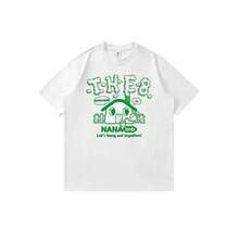 Camiseta unisex con estampado de dibujos animados de anime de Seventeen-Nana-Bnb-The8, estilo urbano y casual de verano. - Blanco - Ver 1