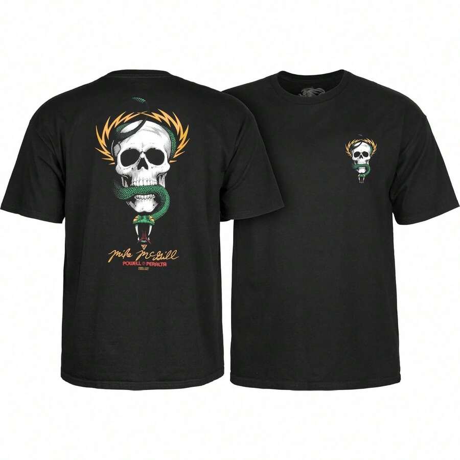 Camiseta Powell Peralta Mike McGill con diseño de calavera y serpiente GUD1 - Negro - Ver 1