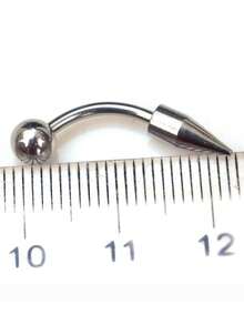 45件套不锈钢混合穿刺饰品套装，9种款式，每种5件，包括舌钉、眉钉、鼻钉、唇钉 - 銀色 - 查看 6