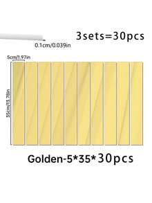 10/20/30PCS Long Strip Waistline, Mirror Tile Wall Sticker (Non-Glass) Removable Long Acrylic Frameless Mirror Panel, Acrylic Mirror Waistline Suitable For Home Living Room Bedroom DIY Decoration - Long Strip - View 9