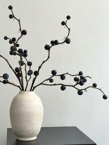 1pc Artificial Blueberry Branch, Suitable For Home Decor, Bedroom Living Room Decor, Office Decor, Tabletop Centerpiece Decor, Vase Decor, Wedding Decor, Wedding Bouquet, Floral Arrangement, Photography Props, Outdoor Decor, Garden Decor, Gift - Multicolor - View 5