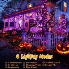 36V Solar Outdoor Hanging Light, IPX4 Waterproof, 8 Modes, Solar Fairy Story Garden Patio Celebration Decor Atmosphere Light, Commercial Lighting, Brass Lamp Shade, Purely Solar Powered - 彩色 - 查看 2
