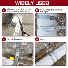 10ft Metal Strapping With Holes, Galvanized Steel Strap Rolls For Pipe Support Pipe Hanger Strap - A - View 5
