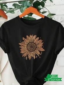Camiseta de Cuello Redondo para Mujer con Estampado de Letras de Anime, Diseño Sencillo, Cómoda y Transpirable, Ideal para Uso Diario Casual y Versátil, que Muestra un Estilo Natural y Elegante, Imprescindible para Fiestas de Verano, Envío Local - Negro - Ver 7