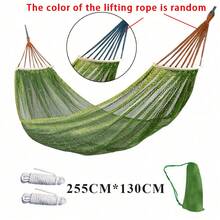 Outdoor Ice Silk Hammock, Anti-Tipping Swing Chair, Camping & Travel Supplies With Ropes And Storage Bag - A - View 6
