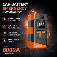 Multifunctional Portable Cordless Air Compressor, Multifunction Car Emergency Jump Starter With Air Compressor, Built-In 4pcs 2000mAh High Capacity Batteries, Digital Display, Car Air Pump, Tire Inflator, Suitable For Cars, Motorcycles, Bicycles, Balls, Home/Outdoor Sports & Leisure, Repair Tools, Auto Accessories - Portable Air Pump - View 9