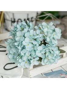 1 pieza Ramo artificial de hortensias, flores y plantas falsas, decoración de habitación, decoración de otoño, decoración de jardín, centros de mesa, decoración de fiesta de cumpleaños, canasta de boda, ramo de novia, decoración del hogar, restaurante, dormitorio, decoración de alféizar de ventana, decoración de jarrón, regalo del Día de San Valentín, decoración de Año Nuevo, jardín al aire libre, temporada de regreso a la escuela, Día de San Valentín, regalo de temporada de graduación, suministros de regreso a la escuela - Azul - Ver 5