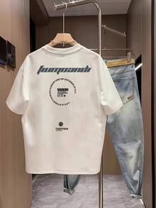 Nueva camiseta de manga corta para mujer de 180g,% algodón - Camiseta casual versátil con estampado de verano para hombre - Camiseta con estampado de verano para parejas - Unisex - Regalo para vacaciones - Blanco - Ver 6