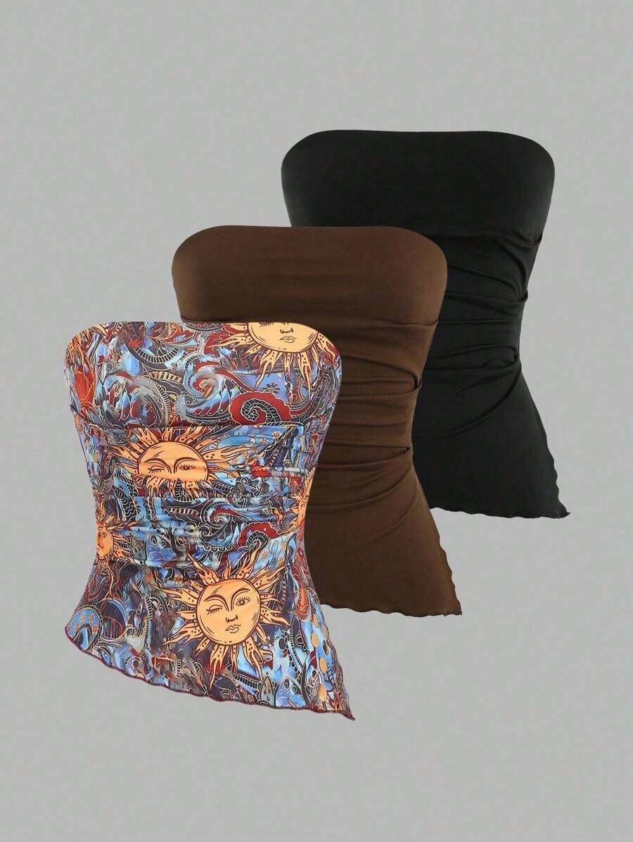 Top tubo asimétrico con estampado de leopardo sexy Y2K - Multicolor 6 - Ver 1
