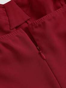 Vestido de tirantes unicolor de muslo con abertura - Burdeos - Ver 4