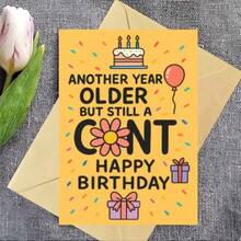 Cartão de aniversário engraçado e divertido (1 unidade), com mensagens animadas e engraçadas, ideal para festas de aniversário de adultos. Garantido para te fazer rir. Acompanha envelope de cor aleatória. - 18*13cm - Ver 2
