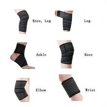 High Elastic Compression Bandage, Sports Muscle Tape, Suitable For Ankle, Wrist, Knee, Calf, Thigh, Providing 39.98-179.98cm Wrap Support - Black - View 4
