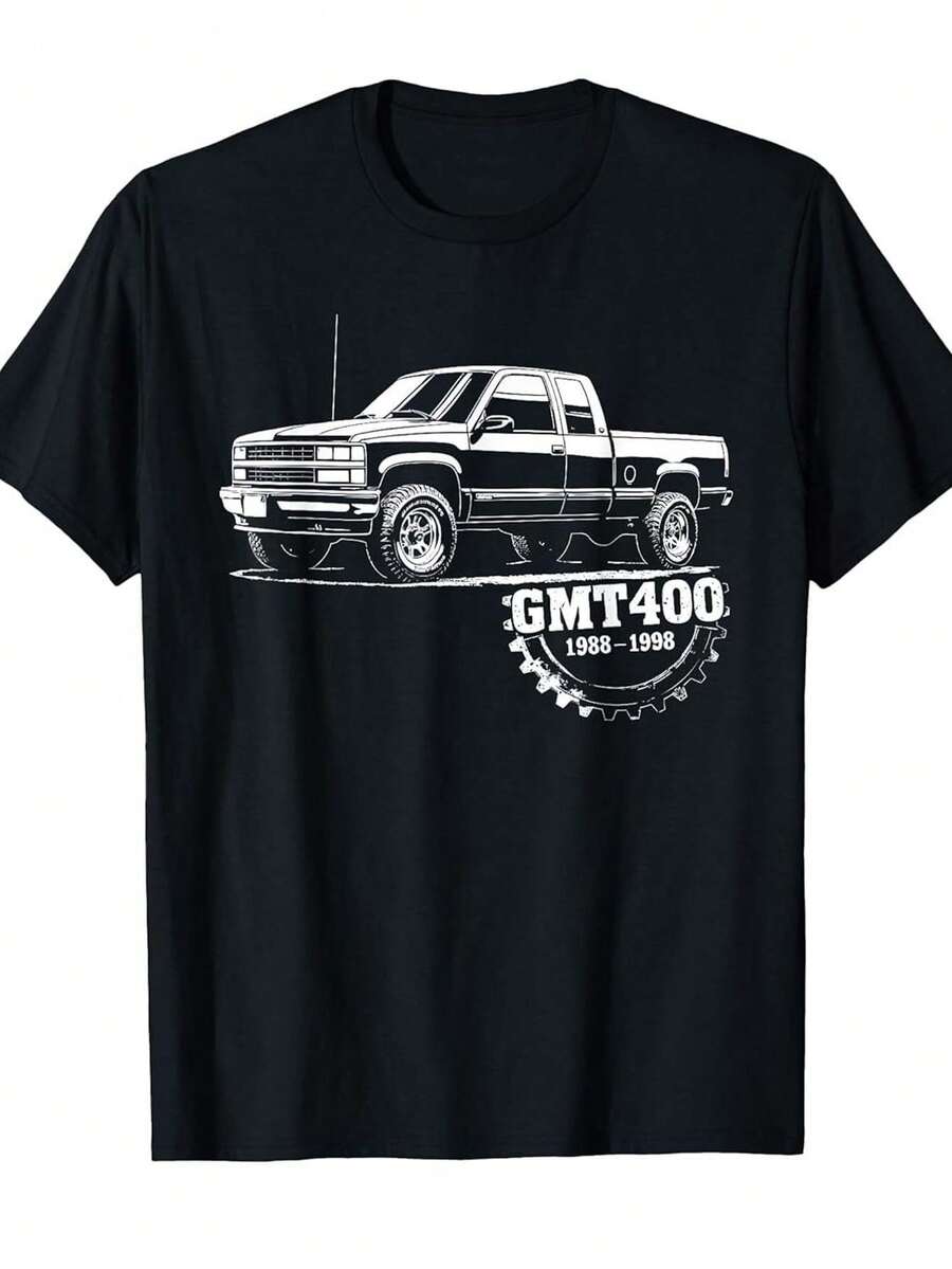 New 2026 Vintage T-Shirt Featuring The Silhouette Of A GMT400 Extended Cab Truck And An OBS Gear Design From 1988-1998. With A Crisp, Streamlined Cut, This Garment Creates A Clean And Dynamic Look. Its Relaxed Yet Flattering Silhouette Suits All Body Types, Offering A Style That Is Both Casual And With A Touch Of Elegance. - 黑色 - 查看 1