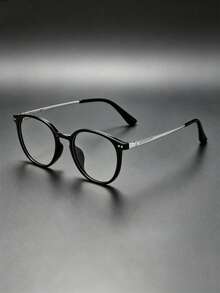 1 Cặp gọng kính mắt hình bầu dục bằng hợp kim titan kiểu dáng retro mới, unisex, phù hợp để đeo hàng ngày. - A - Xem 1