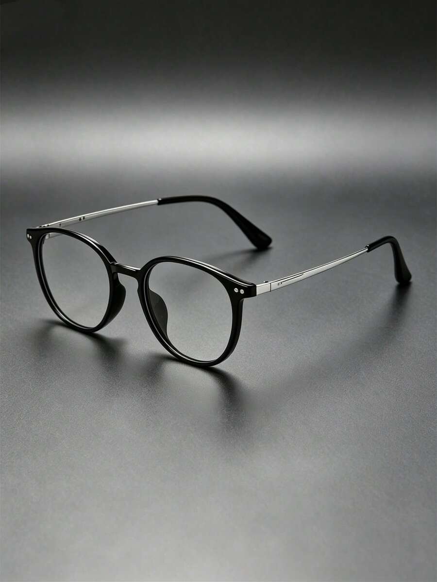 1 Cặp gọng kính mắt hình bầu dục bằng hợp kim titan kiểu dáng retro mới, unisex, phù hợp để đeo hàng ngày. - A - Xem 1