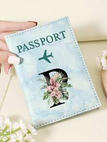 1pc A-Z 26 Letters Fashionable Letter Print Stylish Burgundy Passport Cover, Premium PU Leather Passport Wallet With Multi-Card Pockets For Credit Cards, Boarding Passes, And IDs, Compact And Portable Travel Essentials Organizer For Women, Men - Pink - View 18