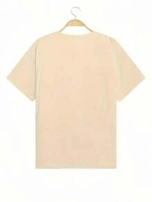 Casual Short Short Sleeve Shirt With Geometric Print On The Back Of The Sun For Men, Summer-T-Shirt - White - View 2