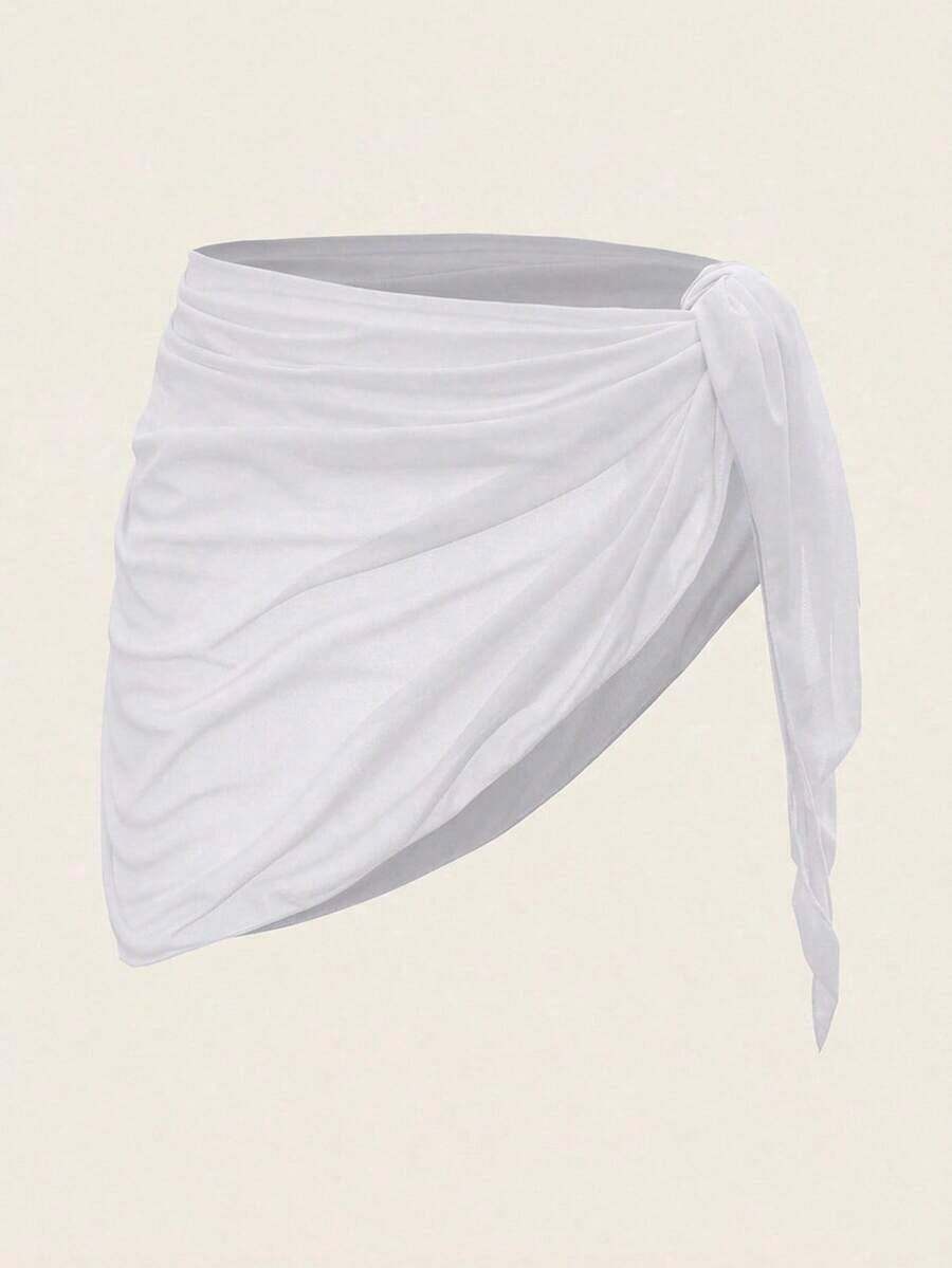Swim Basics Cubre todo de unicolor y minimalista para mujer - Blanco - Ver 1