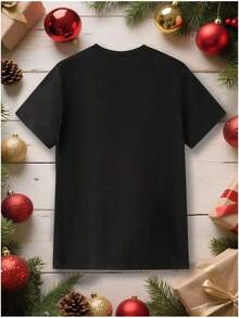 Camiseta con Frase Divertida sobre la Pesca - Diseño "Necesito un Descanso de Pesca", Estampado con Vista desde la Embarcación, Camiseta Negra con Letras Naranjas - Cuello Redondo, Sin Elasticidad, Prenda Casual, Apta para Niños y Niñas, Regalo Perfecto para Entusiastas de la Pesca, Ropa de Verano Lavable a Máquina, Prenda con Humor, Tela Transpirable, Atuendo Casual para Exteriores, Material Duradero - Negro - Ver 2