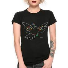 Camiseta Pablo Picasso Paloma de la Paz, 100% Algodón, para Hombre y Mujer, Todas las Tallas (ISK-902651) - alta calidad - Negro - Ver 4