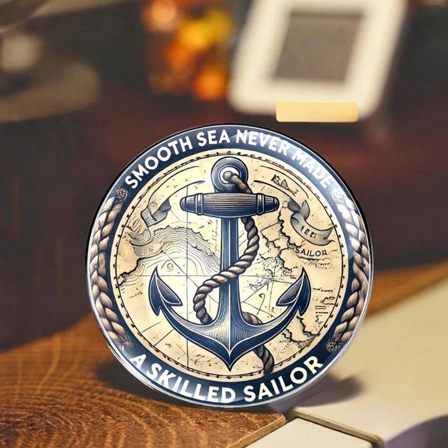 2D Flat Calm Seas Do Not Make Skilled Sailors - Metal Alloy Brooch Pin Badge Accessory, Suitable For Clothing, Hats, Backpacks - Fashionable Accessory Suitable For Friends, Classmates And Colleagues - Interesting And Thoughtful Gift Idea For Any Occasion - A - View 1