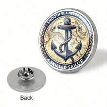 2D Flat Calm Seas Do Not Make Skilled Sailors - Metal Alloy Brooch Pin Badge Accessory, Suitable For Clothing, Hats, Backpacks - Fashionable Accessory Suitable For Friends, Classmates And Colleagues - Interesting And Thoughtful Gift Idea For Any Occasion - A - View 2