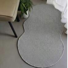 1pc Gray Wavy Pineapple Ring Shaped Rug, Minimalist Indoor Decor, Easy Care Machine Washable, Asymmetrical Shape With 1-5cm Tolerance, Bathroom Home Decor, Gray Faux Sisal Rug, Decorative Carpet, Bedroom Decor, Small Rug, Carpet, Home Decor, Living Room Rug, Living Room Small Rug, Bedroom Rug, Living Room Home Decor, Outdoor Rug, Washable Rug - F - View 13