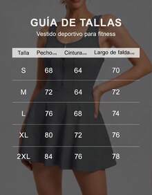 Vestido de Tenis Blanco para Mujer, con Cierre Frontal, Copas Incorporadas y Ropa Interior Anti-Rasgaduras, Secado Rápido para Deporte y Casual - Gris - Ver 11