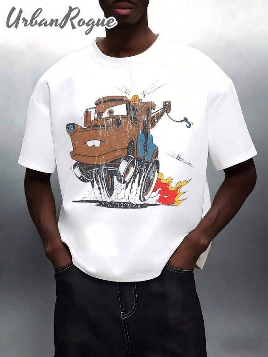 Camiseta para Hombre Casual y Moderna con Estampado de Camión de Juguete | Ropa de Hombre con Estilo: Playeras Sudaderas y Camisas Cómodas | Ideal para Uso Diario Trabajo y Salidas | Fácil de combinar muestra tu estilo - Negro - Ver 1