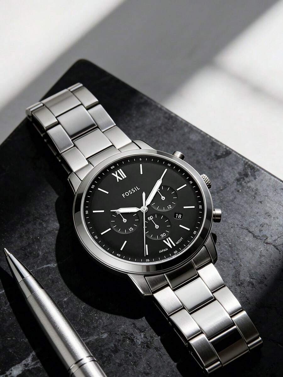 FOSSIL All-Occasion Quartz Watch: Smooth Movement For Work, Dates & Weekends Evening Party FS5384 - Silver - View 1