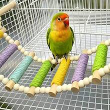 1 buah Mainan Burung Tangga Panjat Warna-warni untuk Burung Beo, Tangkringan Sangkar yang Kokoh, Cocok untuk Burung Parkit, Kakatua, dan Beo sebagai Dekorasi Pengayaan Olahraga, Aksesori Sangkar Burung Dalam Ruangan - View 7