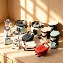 1 Set Mini 1:12 Scale Electric Rice Cooker, Juicer And Coffee Maker - Realistic Microwave And Cooking Utensils Replicas, Decorative Miniature Kitchen Accessories, Suitable For Photography, Dollhouse, DIY Crafts, Home Decor, Collectibles, Great Gift For Food Lovers And Model Enthusiasts - Multicolor - View 1