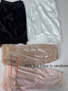 Bộ 3/2/1 chiếc, chất liệu vải mềm mại, màu trơn, ôm sát, chống chói và xuyên thấu. Có lớp lót nửa thân, độ co giãn cao. Chân váy dài đến đầu gối, tất cả các size đều có độ co giãn. Thích hợp cho mặc hàng ngày, cũng có thể phối cùng váy mùa hè, mùa thu và váy dạ hội Halloween. - Nhiều màu - Xem 10