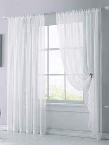 2pcs Lightweight Sheer Lace Curtains, Transparent Fine Weave, Rod Pocket Design, Suitable For Kitchen, Living Room, Bedroom, 40gsm - Multicolor - View 5