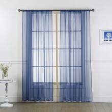 2pcs Lightweight Sheer Lace Curtains, Transparent Fine Weave, Rod Pocket Design, Suitable For Kitchen, Living Room, Bedroom, 40gsm - Multicolor - View 9